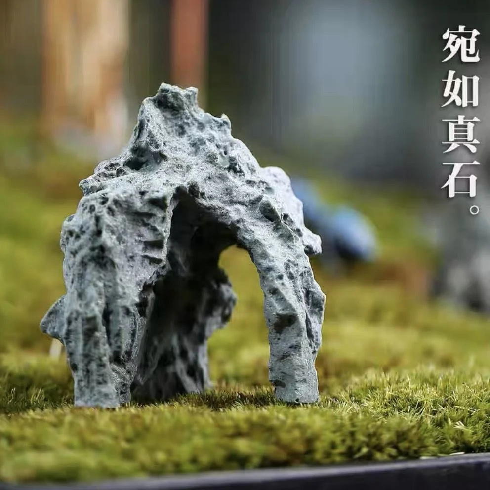 Rockery Taihu Stone Decoration Simulation Bonsai Green Plant, Fish Tank Aquarium, Creative Chinese Sand Table Quicksand Landscap