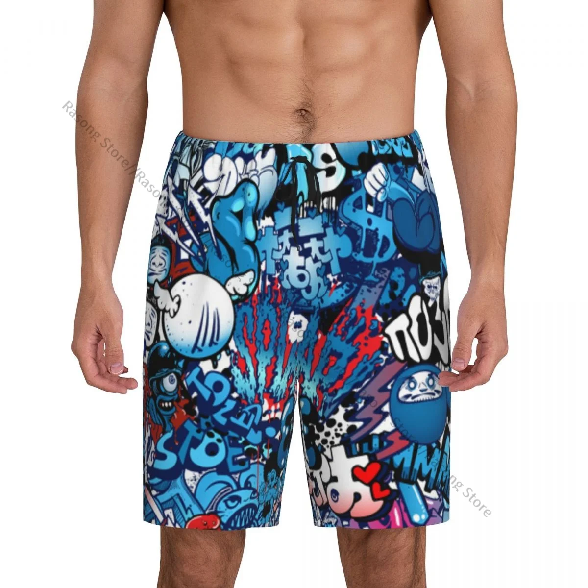 Pyjama de Nuit Décontracté pour Adolescent, Vêtement avec Image de Graffiti Mural de Rue, Coloré, pour Homme