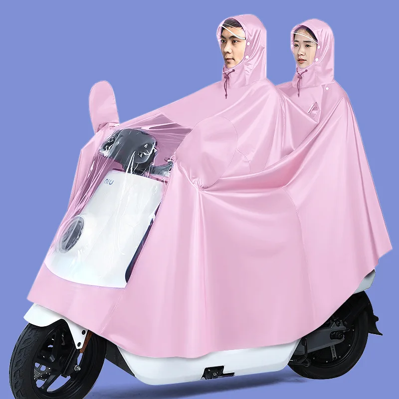 1 PC Raincoat Electric Car Wholesale Thickened and Lengthened Adult Battery Car Raincoat Double Motorcycle Poncho