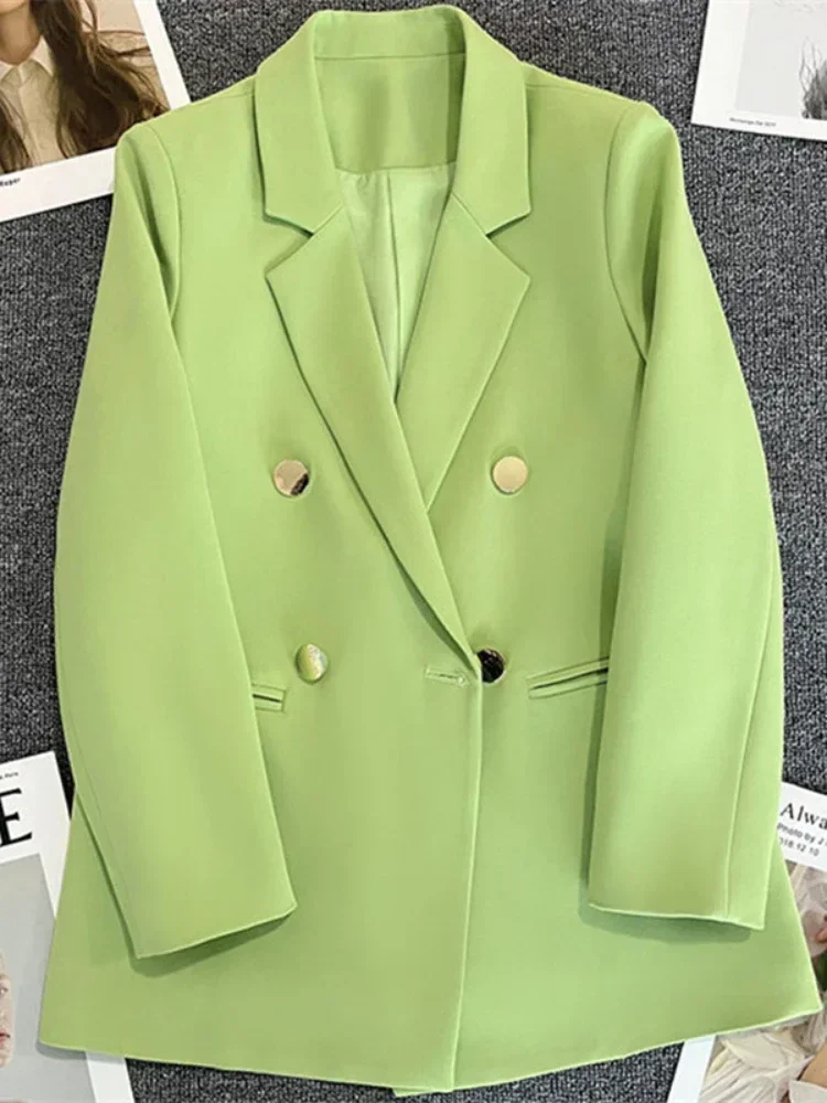 Candy Green Suit Blazers Coat for Women Spring Autumn Korean Fashion Coats Internet Celebrity Small Casual Blazer Women Clothing