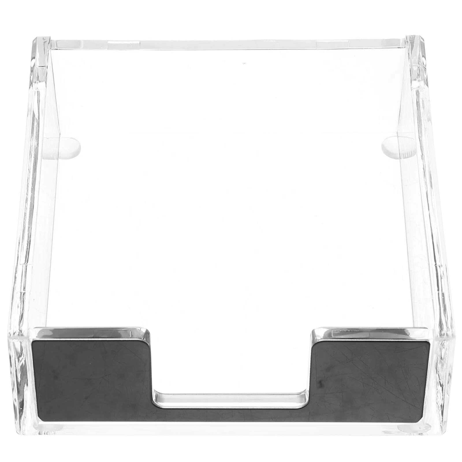 

Memo Pad Box Clear Acrylic Desktop Organizer Stationery Storage Business Card Holder Paperclip Notepad Container Desk