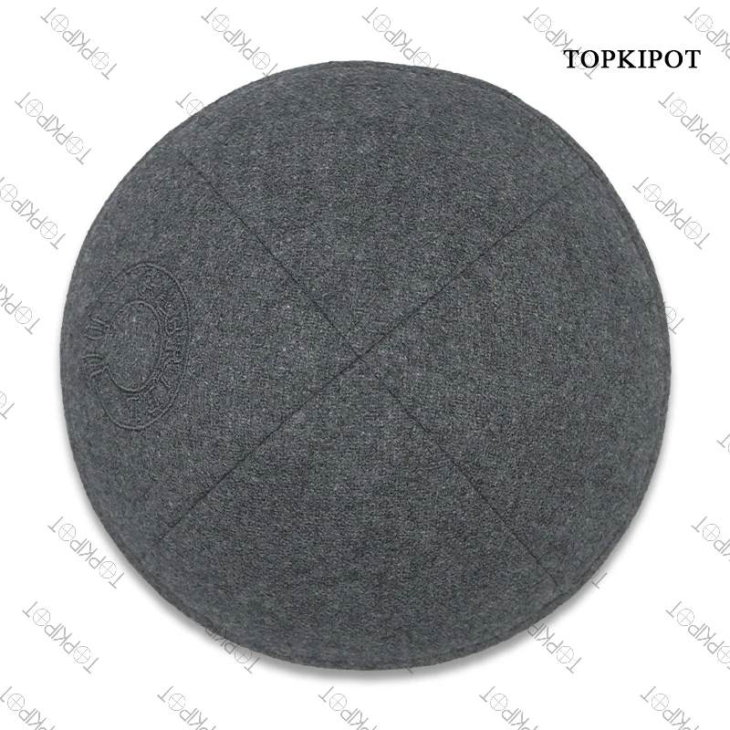 Deluxe Wedgewood Satin Jewish Kippah - alternate angle