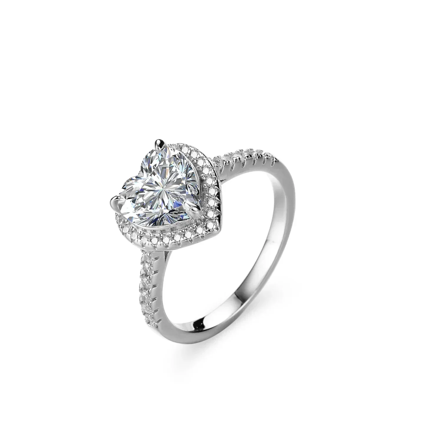 

Boutique PT950 platinum diamond ring ring Moissanite 2 carat heart-shaped love fashion platinum female ring Seiko jewelry