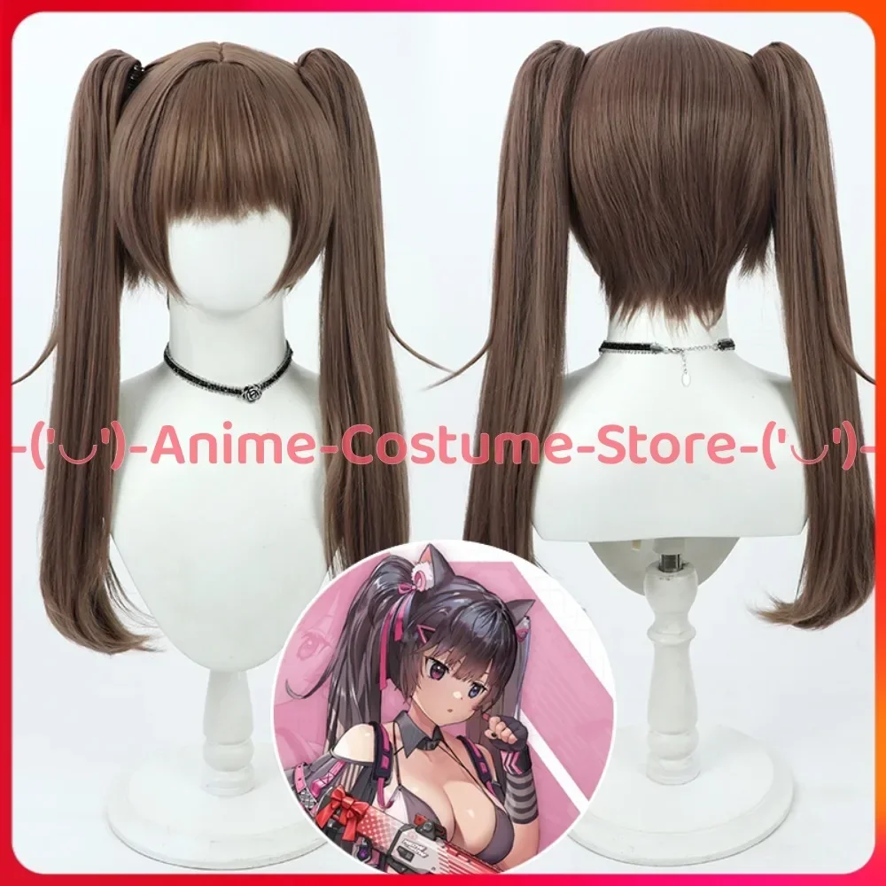 

Goddess of Victory: Nikke Catgirl Nile Nero Cosplay Wig Twin Ponytail Anime Game Character Halloween Carnival Party Costume Wigs
