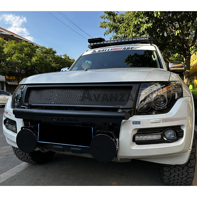 Grill front bumper modification accessories decoration Racing grill For MitsubishiI Pajero V93-V97 2007-2014 2008 2009 2010