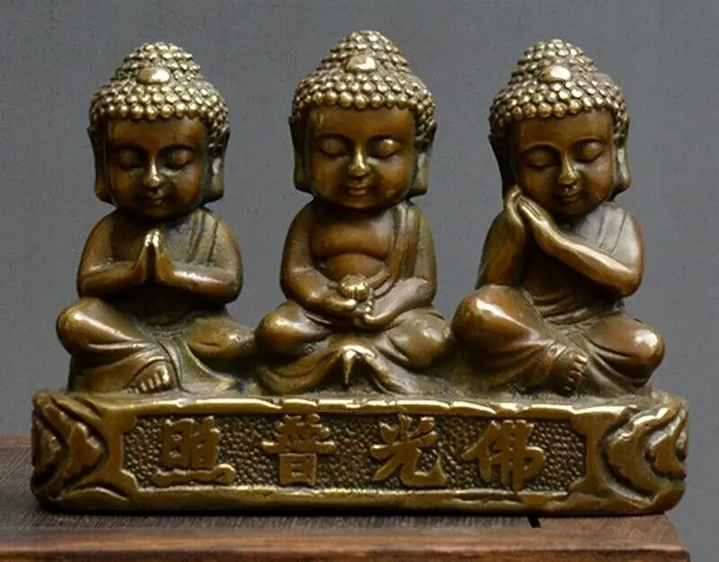 

Brass Monk Buddha Statue Buddhism Zen Decor Collect modern exquisite handicrafts