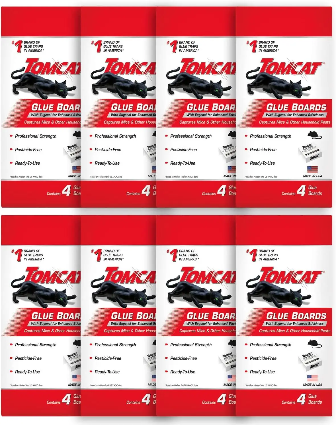 

Glue Boards for Mice, Cockroaches, Insects, Professional-Strength, Ready-to-Use, 8-Pack (32 Traps)