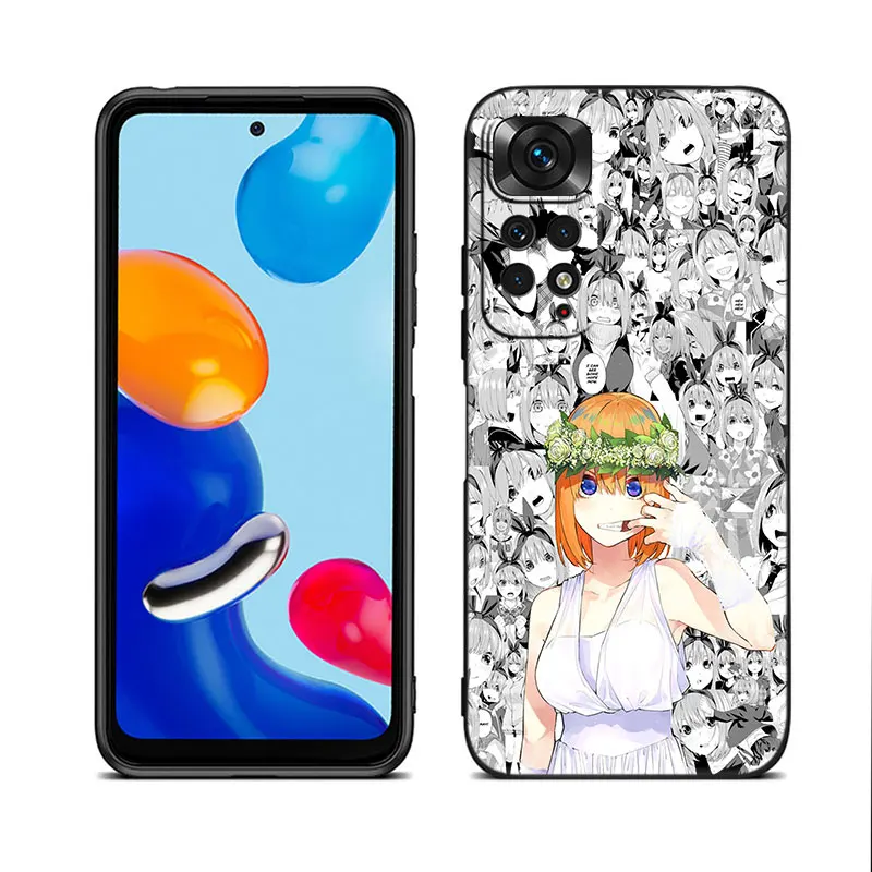 The Quintessential Quintuplets Black Phone Case For Xiaomi Redmi Note 12 + 11 11S 11T 11E 10 10T 5G 10S 9S 9 8T 7 6 Pro Cover