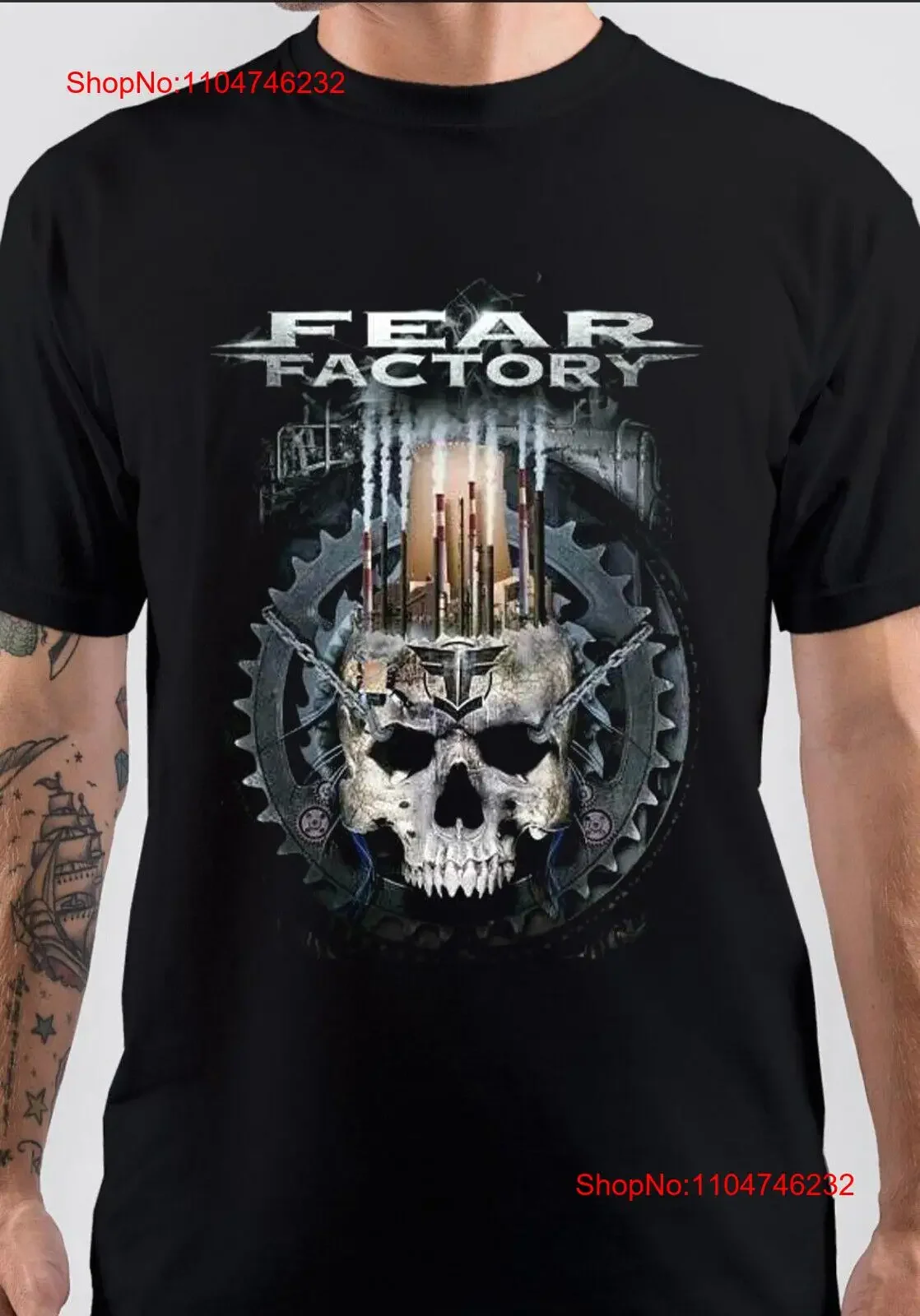 Fear Factory Band Black Heavy Cotton Full Size To 5XL T Shirt SU612 vintage Washed Unisex designer clothes Slightly graphic