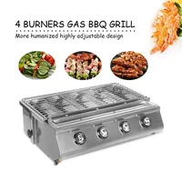 2025NewProfession Portable Barbecue Grill Stainless Steel Smokeless BBQ Grill Ceramic 4 Burners Camping-Grill