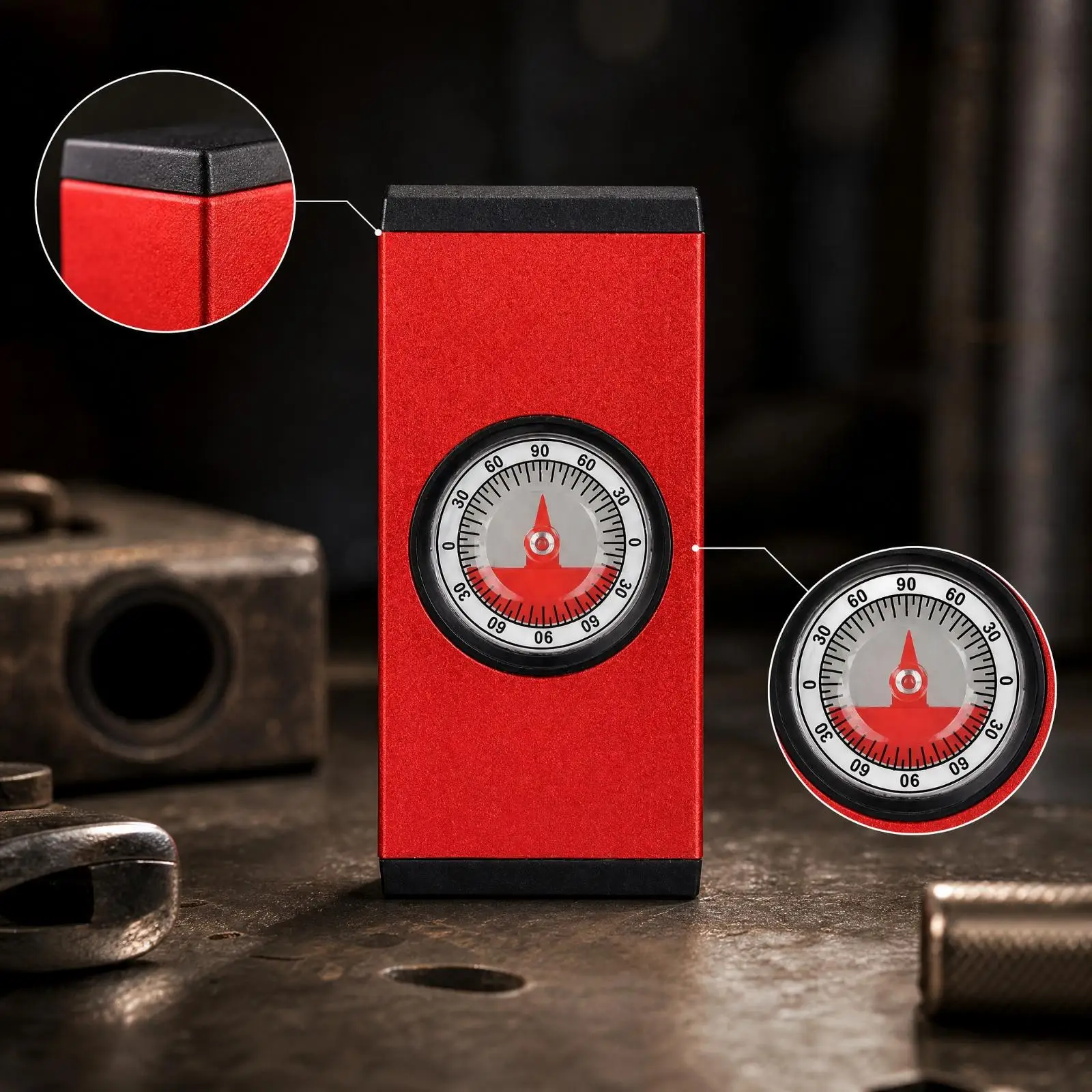 Magnetic Angle Gauge with Graduated Gauge Accurate Folding Angle Level Portable Inclinometer Sturdy Aluminum Alloy Slope Level