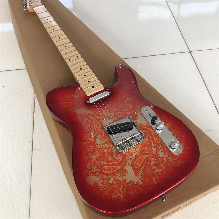 

Inventory, Paisley coral insect electric guitar., Korean hardware. Cattle bone string pillow, factory wholesale and retail, free