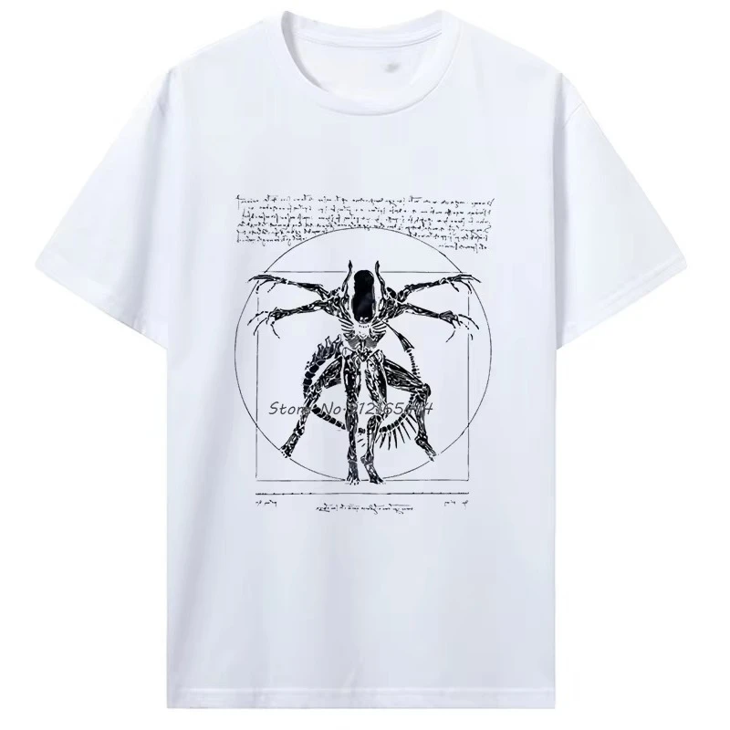 2026 Fashion New Horror Creature T-shirt for Teenagers Cool Da Vinci Alien T-shirt for Men Gaming Gifts Street Wear Plus Size