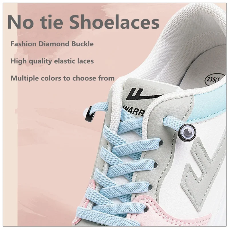 

4 Pcs Cute Eyes Lock Shoelaces Without Ties Elastic Laces Sneakers No Tie Shoe laces Kids Adult Quick Flat Shoelace Rubber Bands