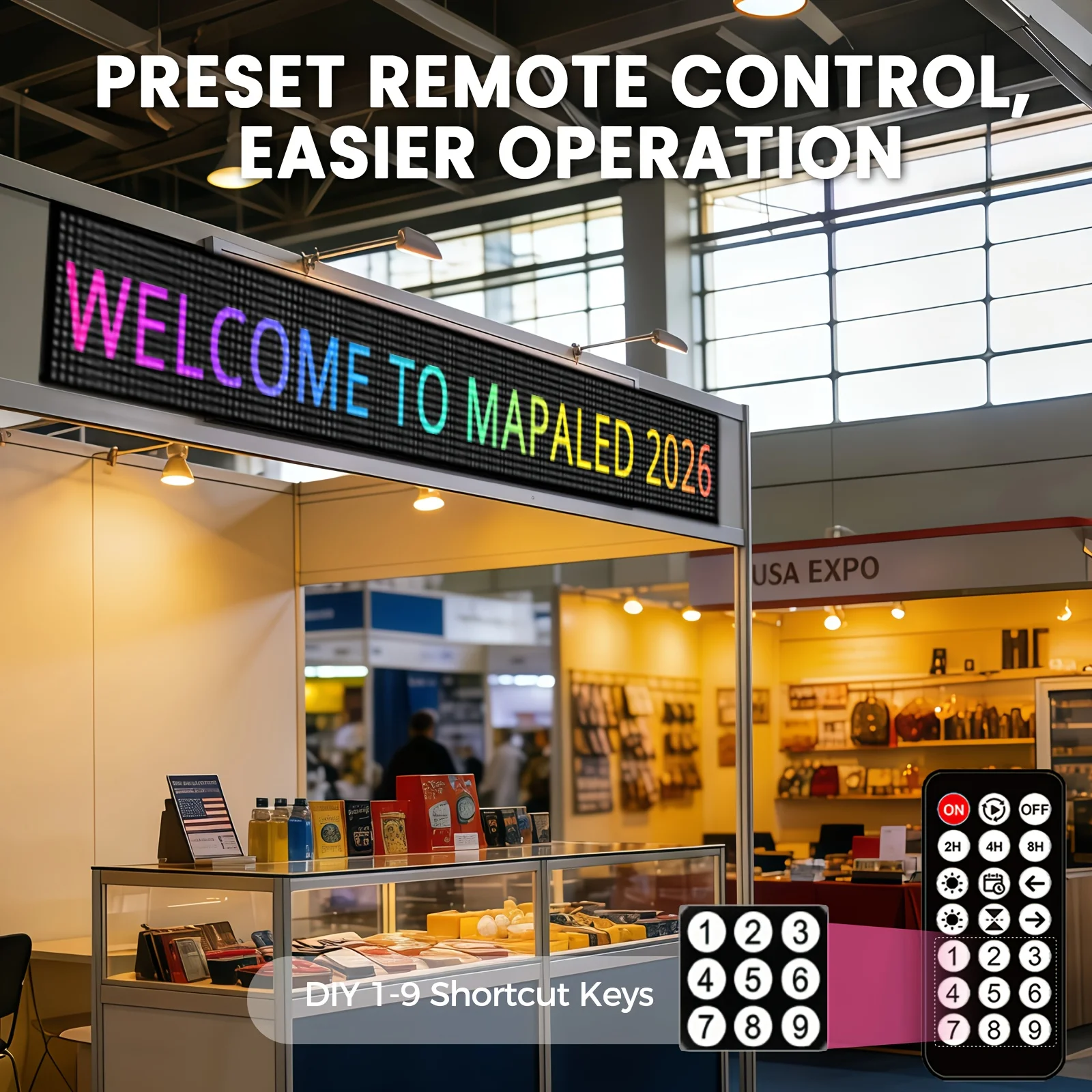 Smart LED Scrolling Display Screen, Supports Bluetooth App Control, Allows for Customization of Text, Graphics, and Animations, Is USB-Powered for Easy Installation, and Is Suitable for Digital Signage in Stores, Trucks, Food Trucks, and More.