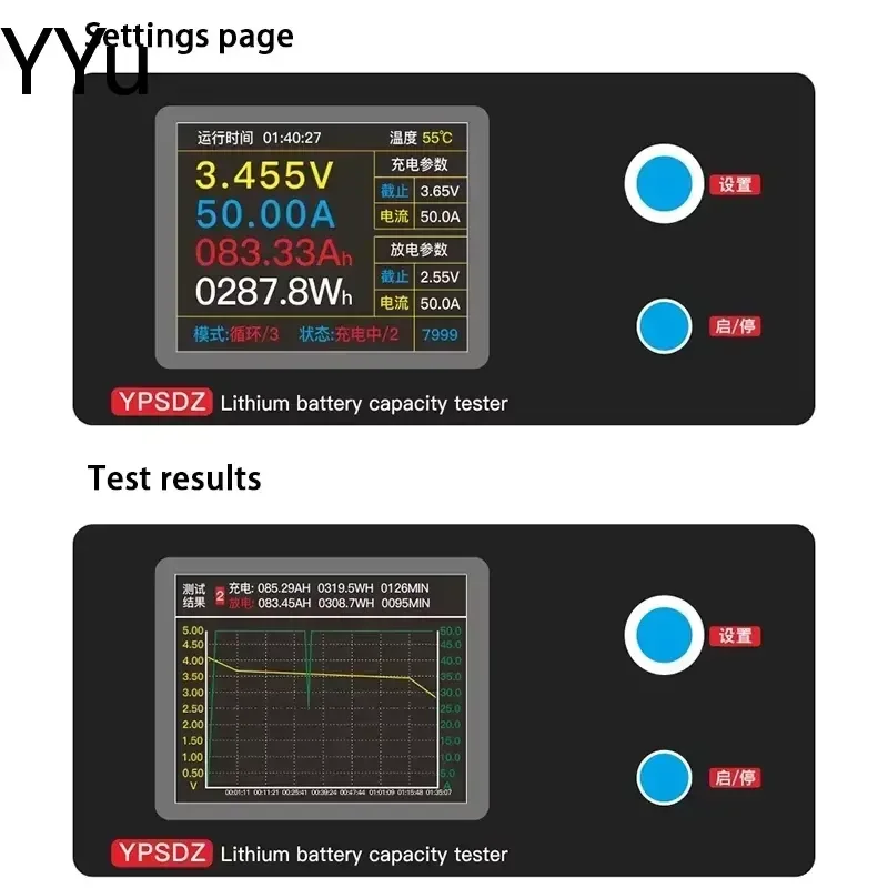 for YPS-0550 Lithium Battery Capacity Tester Single Cell Charge Discharge Detection Balancing Instrument 18650 Li-ion Voltage