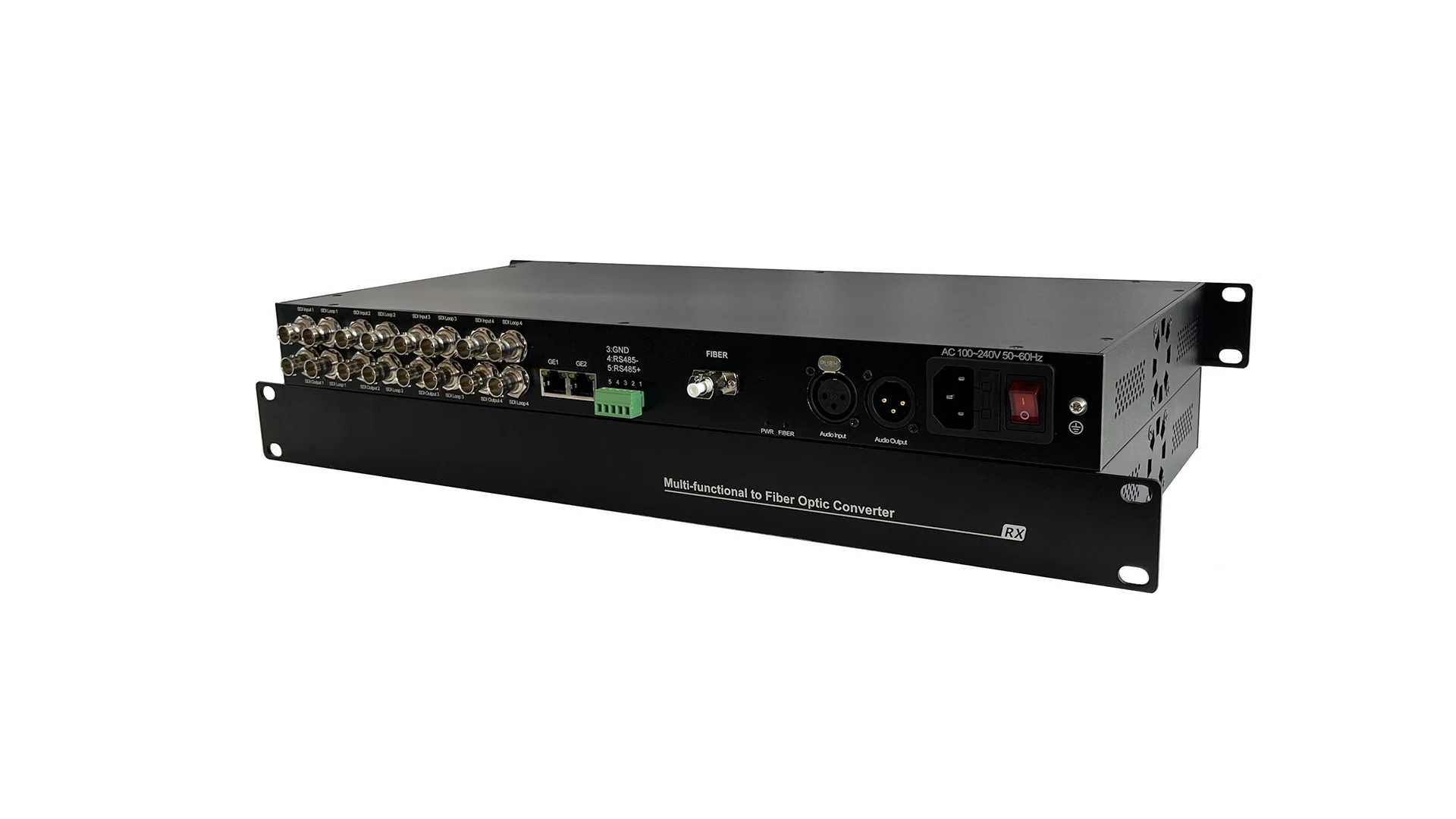 

Broadcast Grade 4 Channel SDI Over Fiber Optic Extenders Video Audio to Fiber Media Converter LC