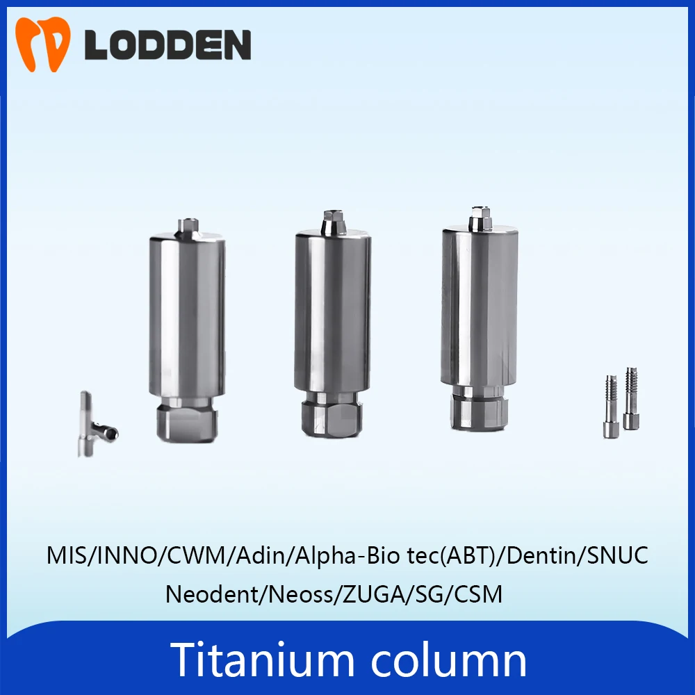 Lodden Dental Titanium Columns 10mm Premilled Abutment MIS/INNO/CWM/Adin/AlphaBio tec(ABT)/Dentin/SNUC/Neodent/Neoss/ZUGA/SG/CSM