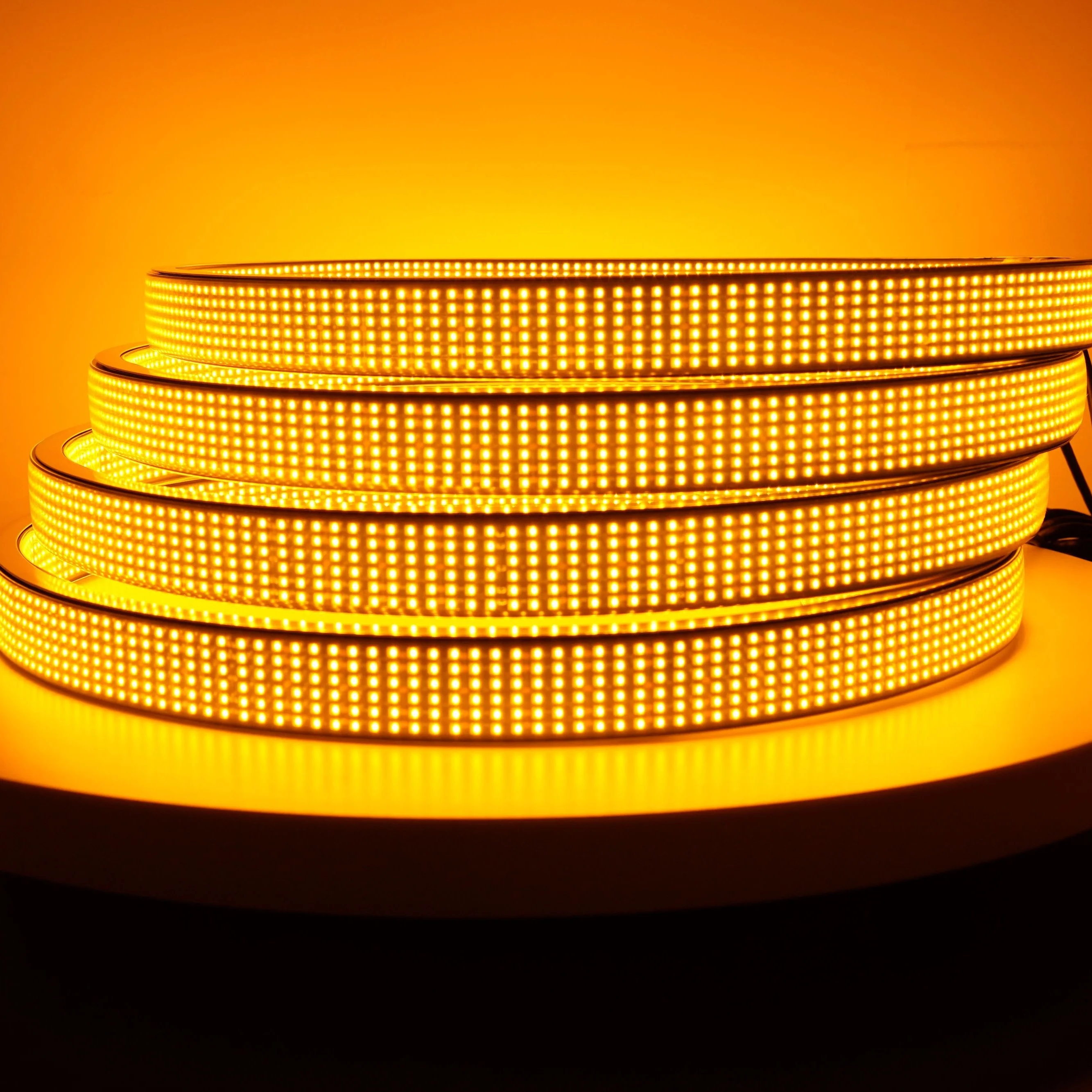 Kingshowstar 2024 NEWEST Design 4PC 12 Row Yellow White Color LED Illuminated Wheel Ring Kit Rim Lights