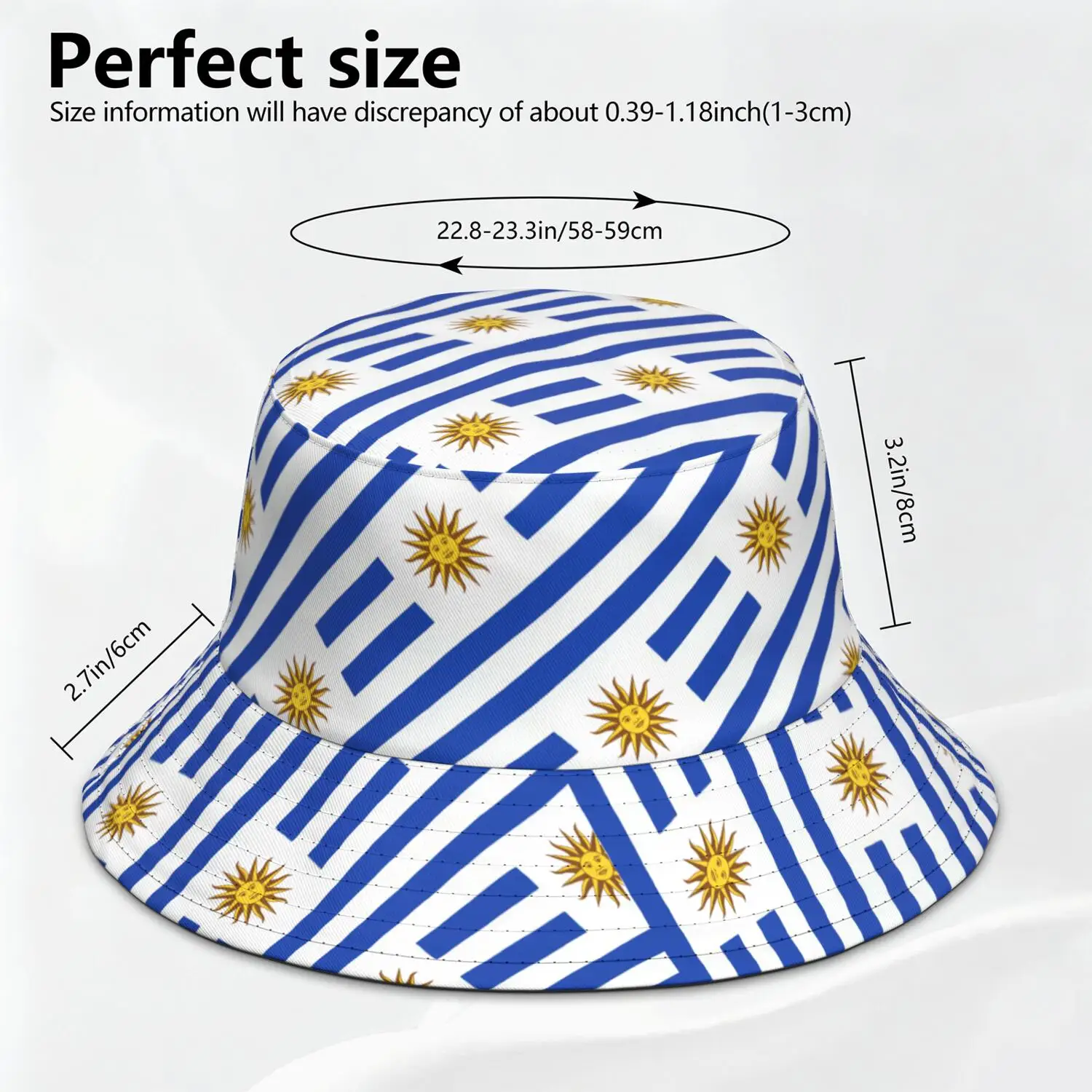 Uruguay Fisherman Hats Custom Made Name Number Logo Bucket Cap Nation Flag Uy Uruguayan Spanish Country College Photo Headgear
