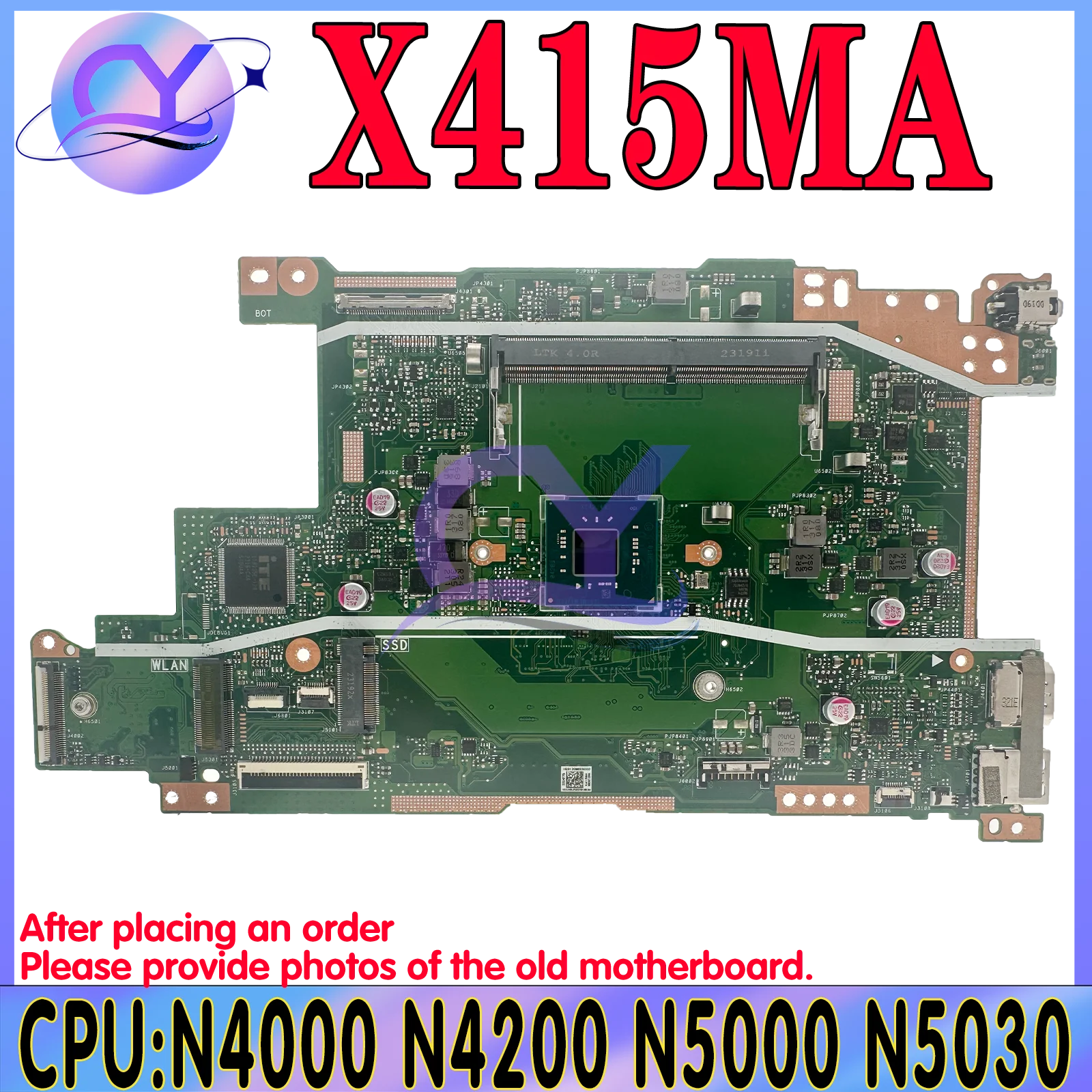 Kefu motherboard is suitable for ASUS X415MA X515MA P1511CM P1511CMA F415MA F515MA laptop motherboard N4000 N4020 N5000 N5030