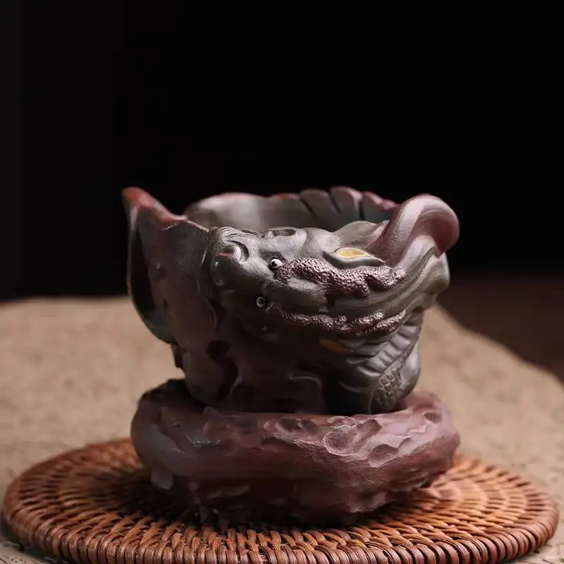Yixing Purple Clay Strainer, Long Ao Jiu Tian Ceremony Accessories, Funnel, Filter, Famous Artist Gao Shuibao's Handmade Tea Set