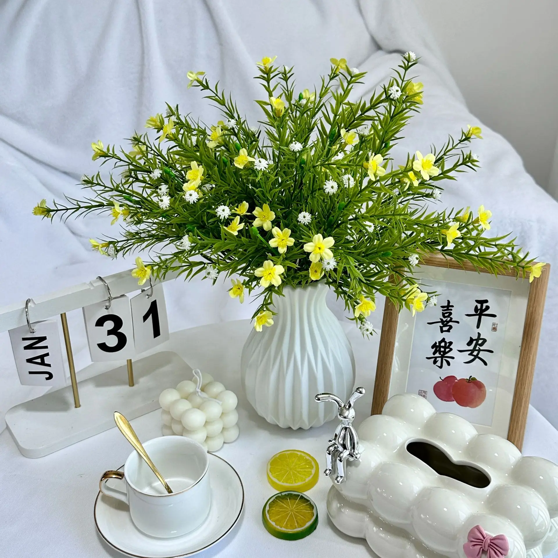 

Home decoration small fresh wedding simulation flower 7 fork small orchid living room desktop ornaments artificial flower