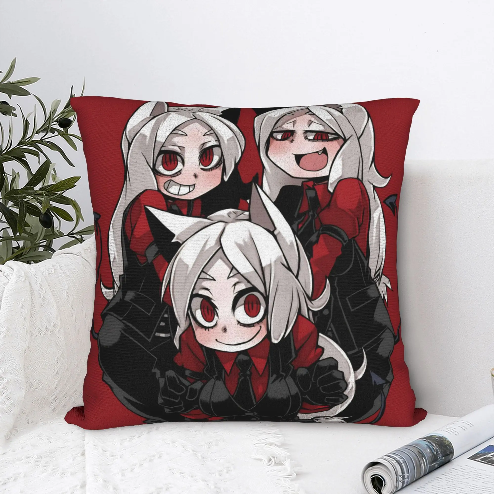 Helltakers Lucifers Cerberus Game Pillowcase Printing Polyester Cushion Cover Decoration Anime Pillow Case Cover Seater Zipper