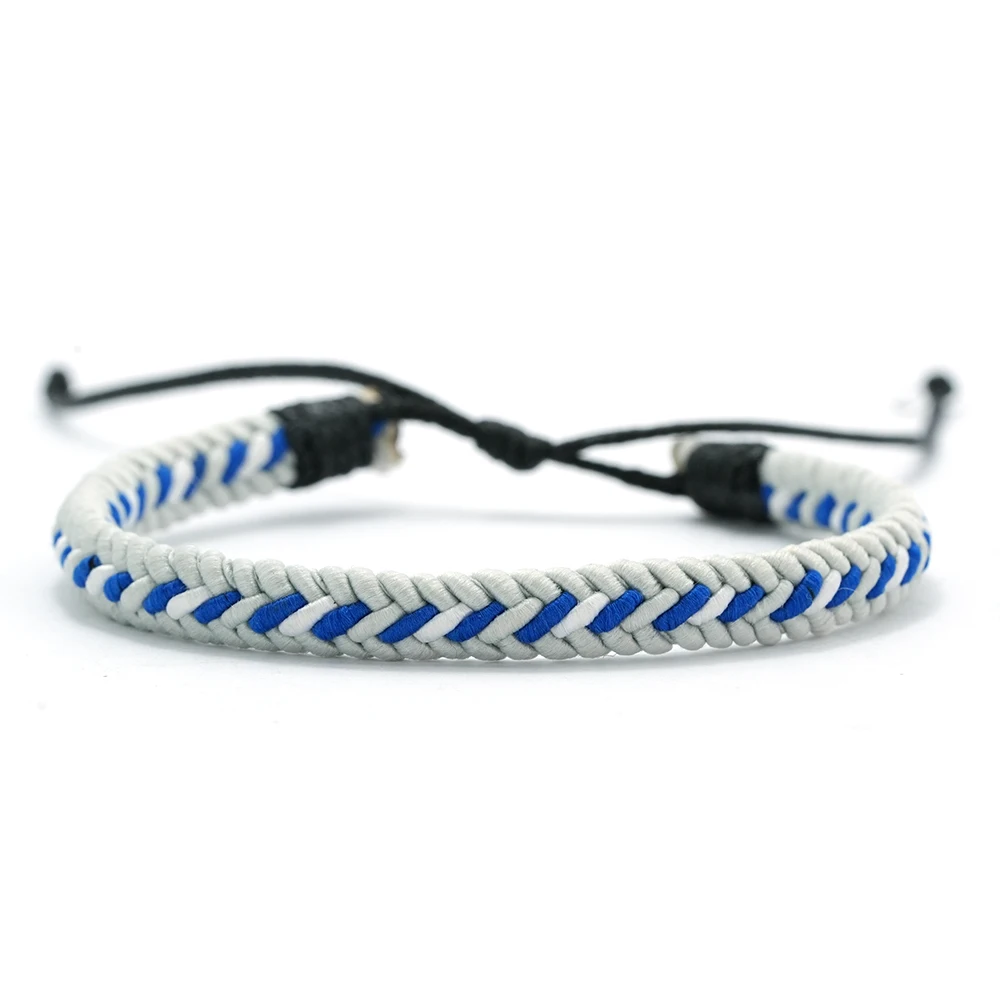 Stilvolles handgefertigtes ethnisches Stoffseil-Armband, Unisex, verstellbar, in mehreren Farben erhältlich, Bohemian-Stil, Güteklasse A, Urlaubsschmuck – Detail 2