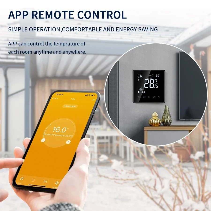 Bingoelec Tuya WiFi Smart Thermostat LCD Display Touch Screen For Floor Heating Electric/Water Gas Boiler Remote Control Alice