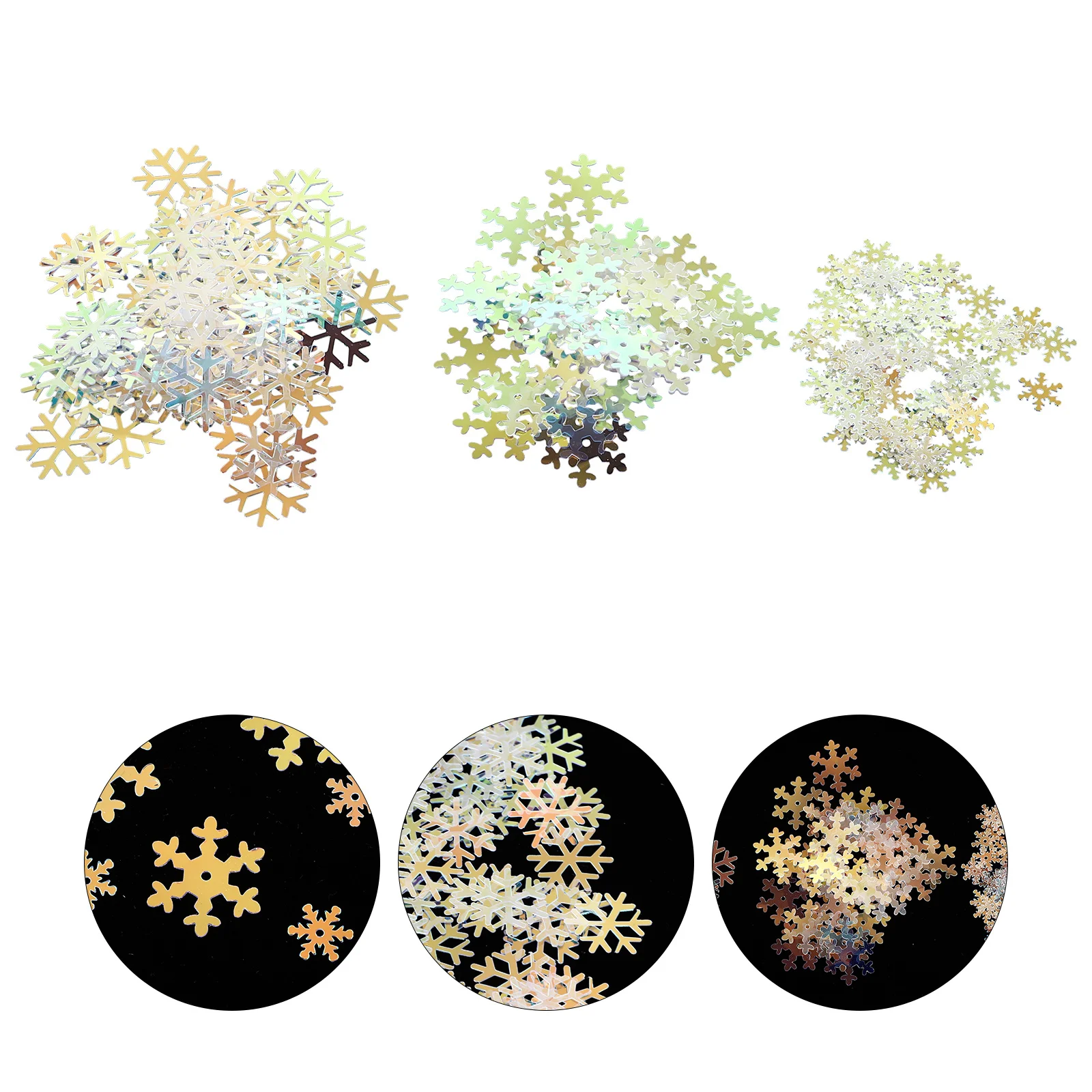 قطع ندفة الثلج البلاستيكية البيضاء زينة ندفة الثلج عيد الميلاد لوازم شجرة عيد الميلاد الديكورات #4