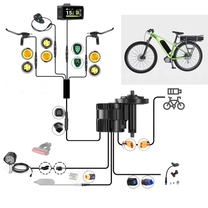 36V/48v bafang mid drive motor BBS01/02B latest controller crank Motor eletric bicycles trike ebike kits ebike