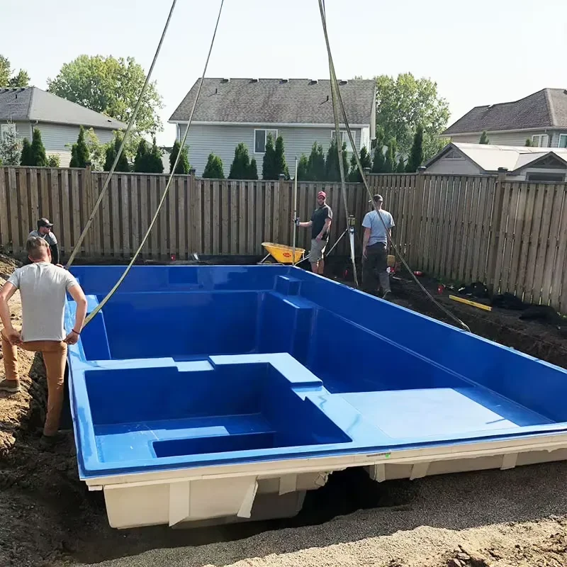 Custom Large Size Big Home Inground Spa Jet Mosaic Tile Prefabricated Pool Modular Fiberglass Swimming Pools for