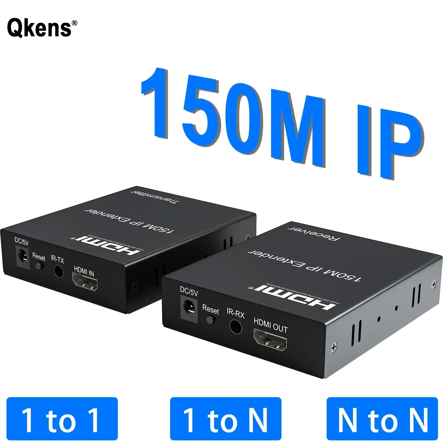 Transmissor e receptor de vídeo Ethernet, extensor HDMI por IP, TCP, Rj45, Cat5e, cabo Cat6, N para N por comutador de rede, 1080P, 150m