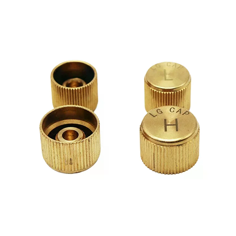 Car HVAC High/Low Pressure Dust Cover, Auto Refrigerant Valve Core Caps for High/Low Side Ports