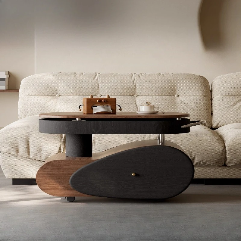 

Movable lifting side table light luxury high-end small apartment living room trolley coffee table