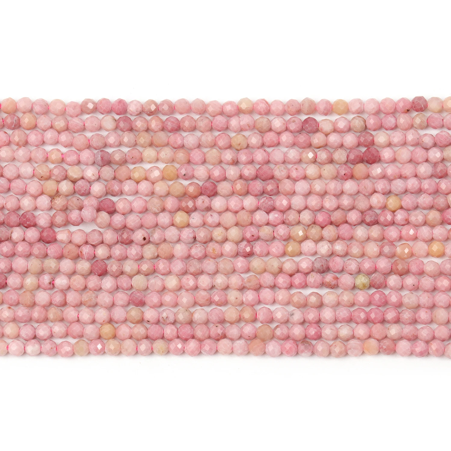 Großhandel Facettierte 2 3 4mm Naturstein Rosa Rhodonit Perlen Runde Kleine Lose Perlen für Schmuckherstellung DIY Armbänder Halsketten – Detail 3