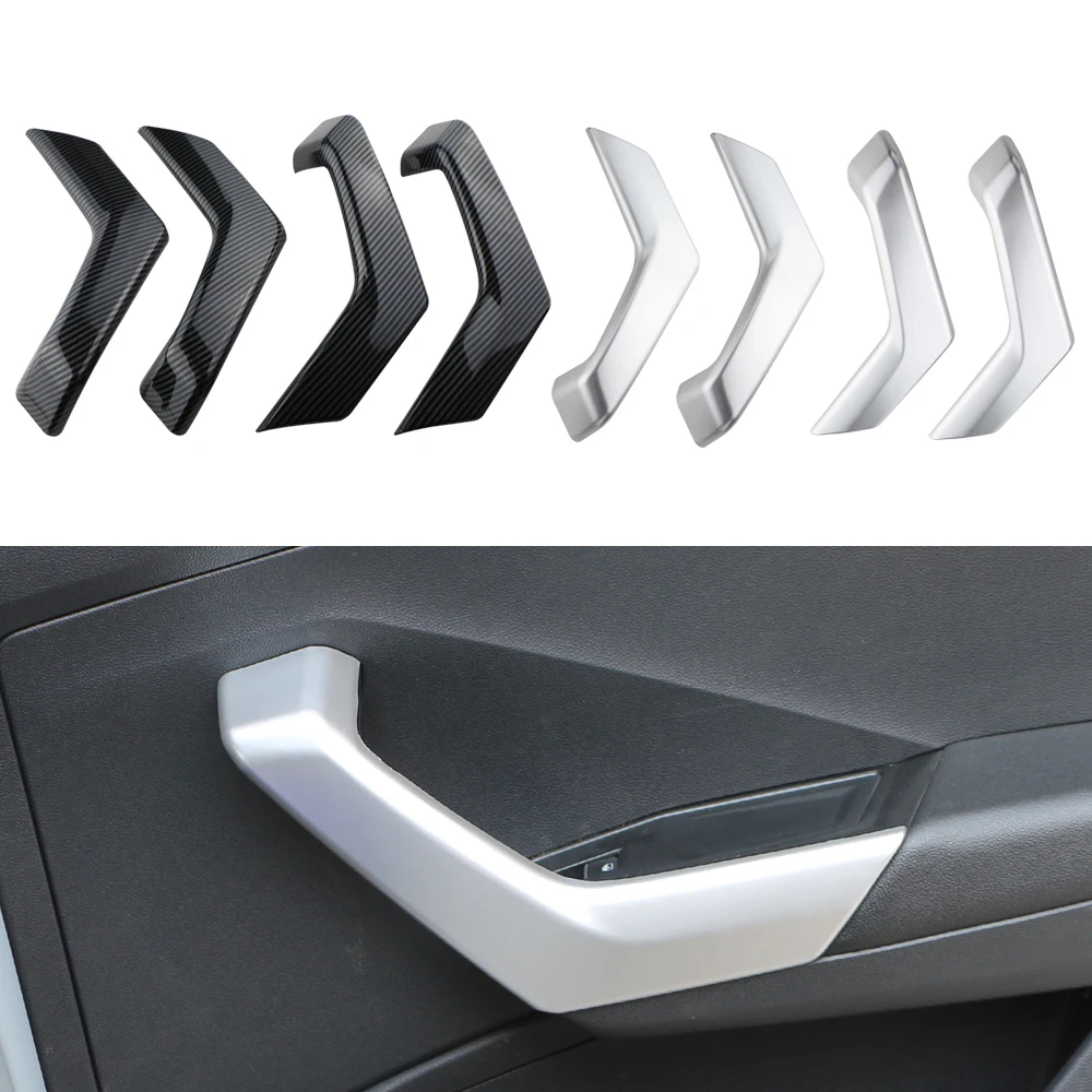 4Pcs ABS Car Door Armrest Panel Cover Sticker Trim for VW Volkswagen Troc T-roc 2018 - 2023 Accessories