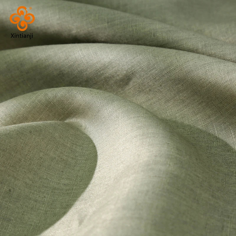 100% Linen Sewing Fabric Solid Color Natural Plant Dyed Fabric For Sewing Tops, Pants, Skirts Breathable Materials By 2 Yards