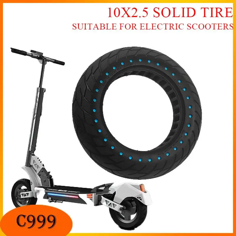 

10 Inch 10X2.5 Solid Tire for Ninebot Max G30 Electric Scooter 10inch Explosion-Proof Hollow Honeycomb Tyre