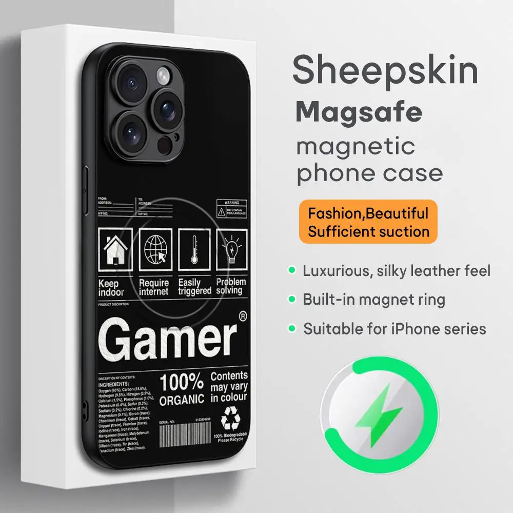 Étui de téléphone avec étiquette de marchandise fragile au design amusant pour iPhone 17 16 15 14 13 12 11 Plus Pro Max, luxe haut de gamme, Magsafe, en peau de mouton