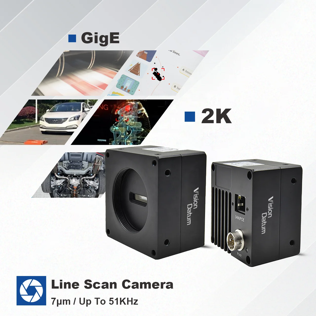 2K7μ 58 кГц Gpixel GigE Machine Vision TDI Line Scan Камера для контроля качества промышленной автоматизации