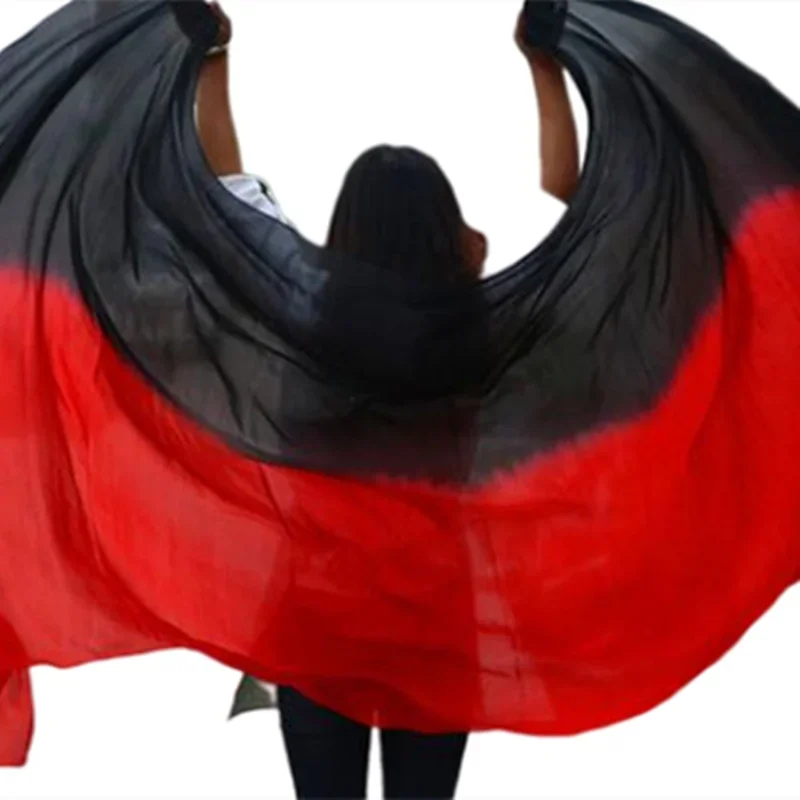 100% الحرير الحقيقي الرقص الشرقي الحجاب اليد رمي وشاح شال راقصة زي ملحق الرقص الشرقي الدعائم خفيفة الوزن عرض التصوير