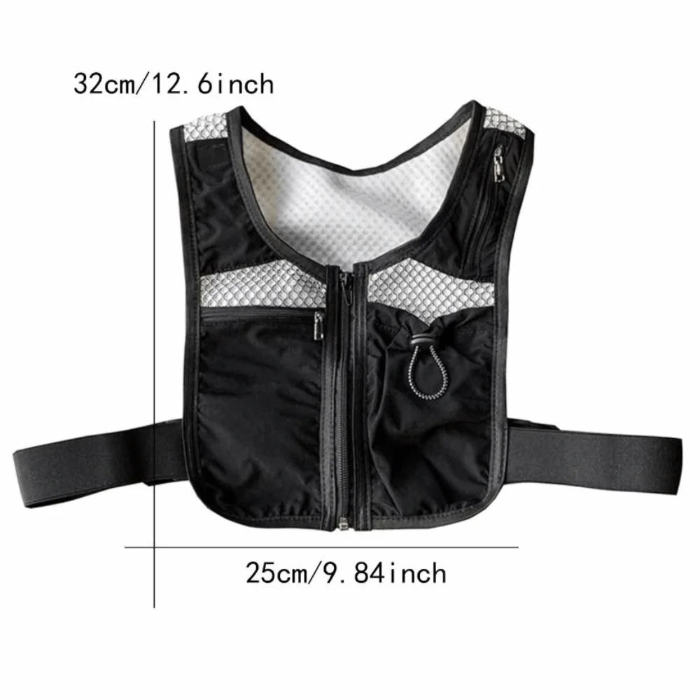 with Pockets Reflective Running Vest Pack Breathable Waterproof Running Hydration Vest Bag Adjustable Convenient Men's Chest Bag