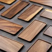 Rectangular Wooden Platters for Food Party Decorative Small Serving Tray Long Charcuterie Board Acacia Wood Trays Home Decor