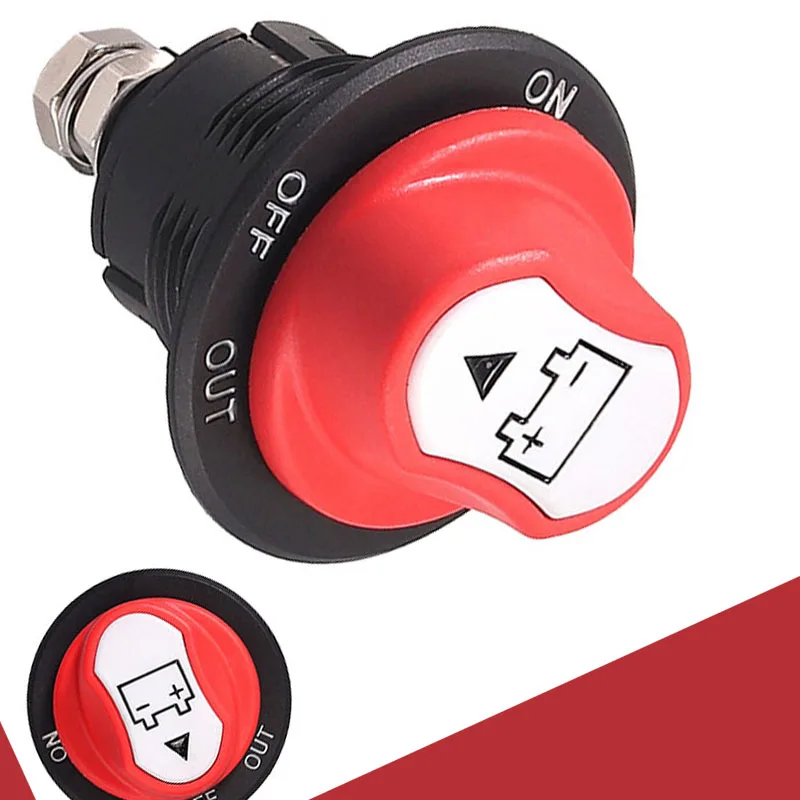 Waterproof Battery Isolator Selector Switch 100A for Auto Car Van Boat - Master Disconnect Power Cut Shut off Kill Switch