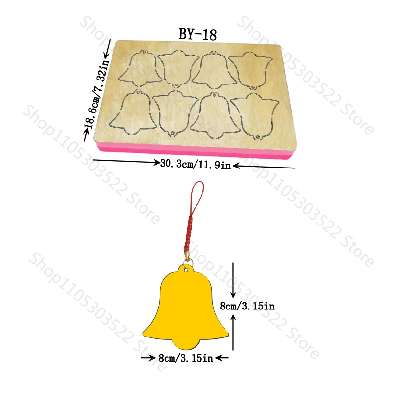 

Новые деревянные вырубные формы для рождественских колокольчиков, совместимые с популярными устройствами для вырубки форм, BY-18