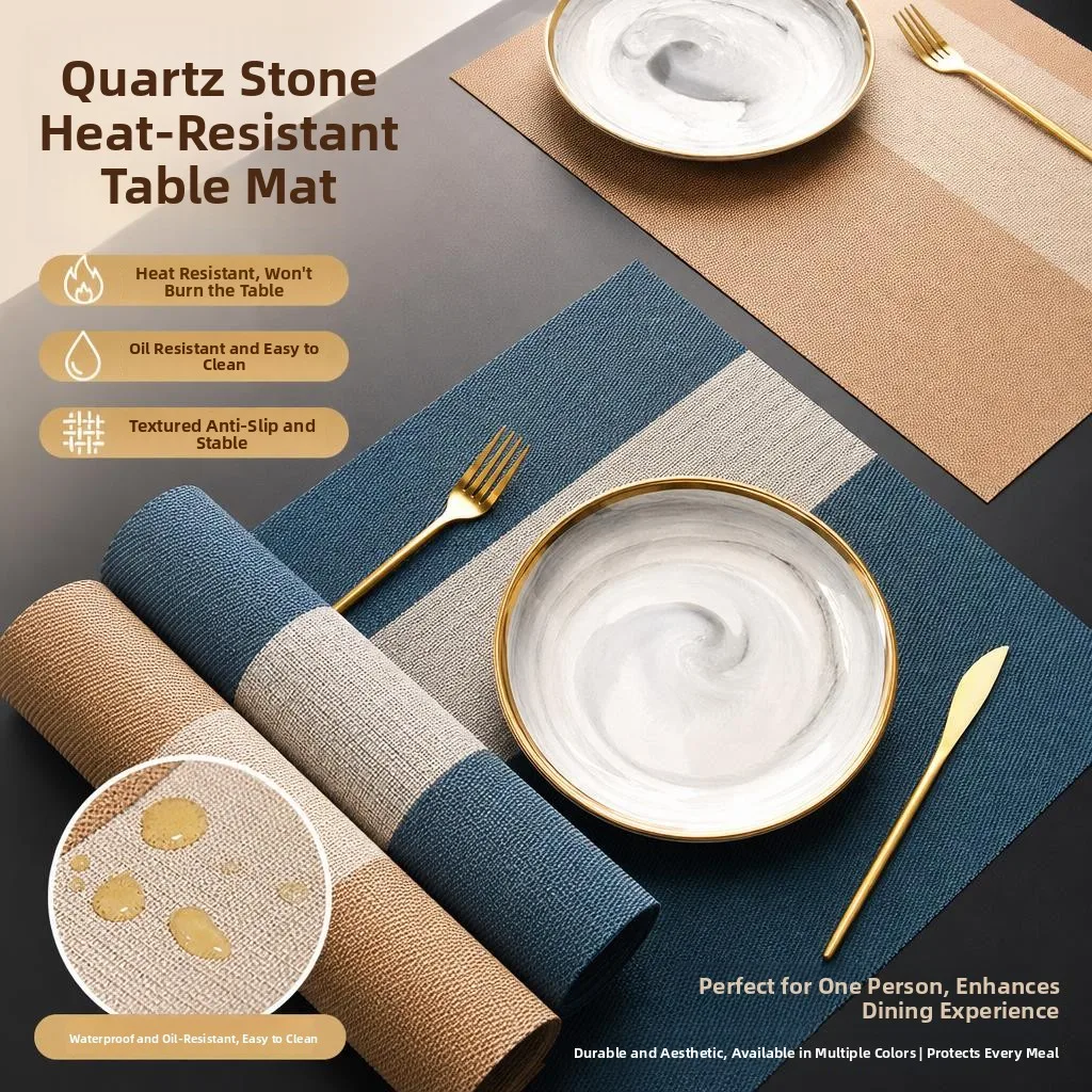 

Heat Resistant Quartz Stone Kitchen Pad High Temperature Resistant Dining Table Plate Home Use Bowl Pad Rectangular Plastic M...