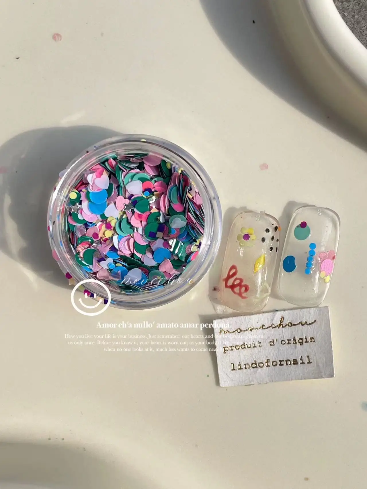 1Box mixed Color Multi-color Love Star Sequins  Nails Accessories Nail Decoration  Nails Sequin DIY Decorations