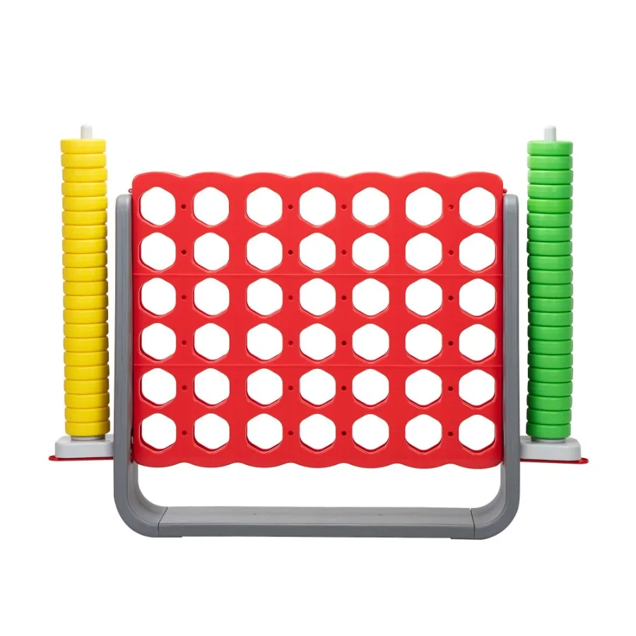 

Giant 4 In a Row Game Set Outdoor and Indoor Game for Adults and Intelligent Toy Red and Gray